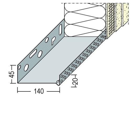 Listwa startowa ALU do systemów dociepleniowych 140mm Protektor 2,50m - Paczka