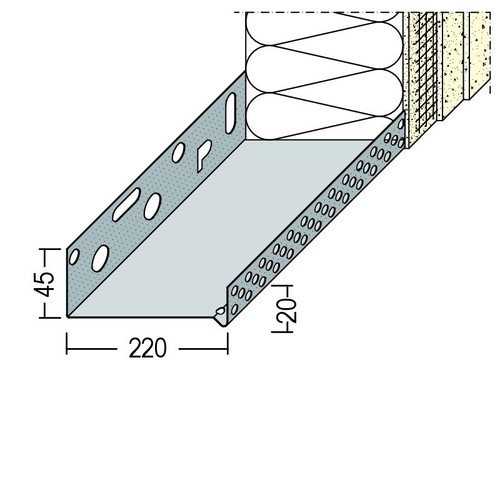 Listwa startowa ALU do systemów dociepleniowych 220mm Protektor 2,50m - Sztuka