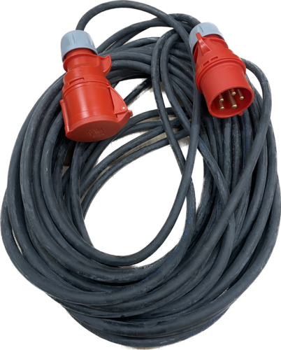 Kabel elektryczny budowlany 5x2,5 mm ELPAR H05RR-F - Przewód 25 mb + wtyczka + gniazdo siłowe